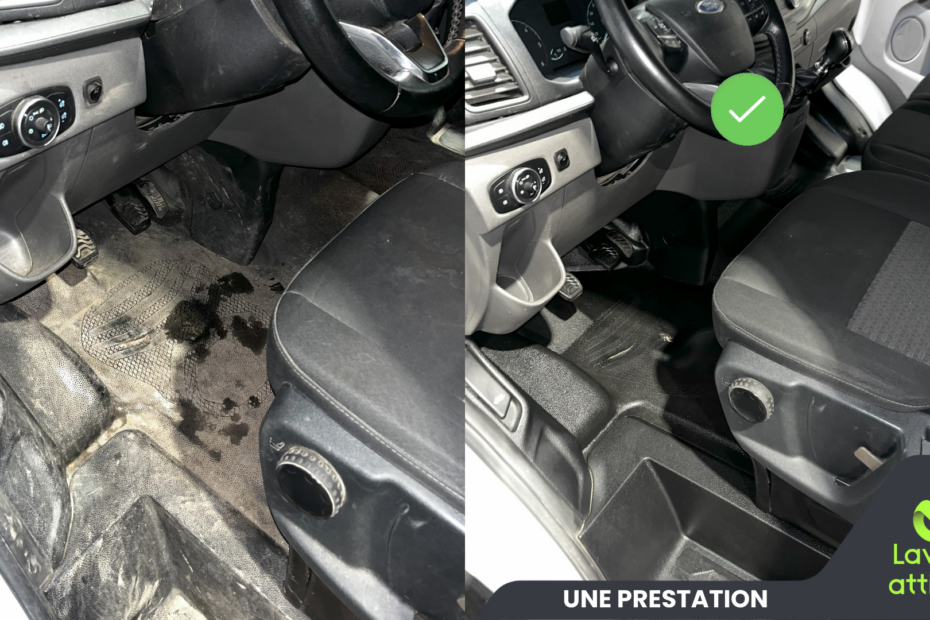 Lavage intérieur de Ford Transit - grand gabarit - Avant et Après