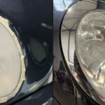 rénovation optiques de phare sur une voiture
