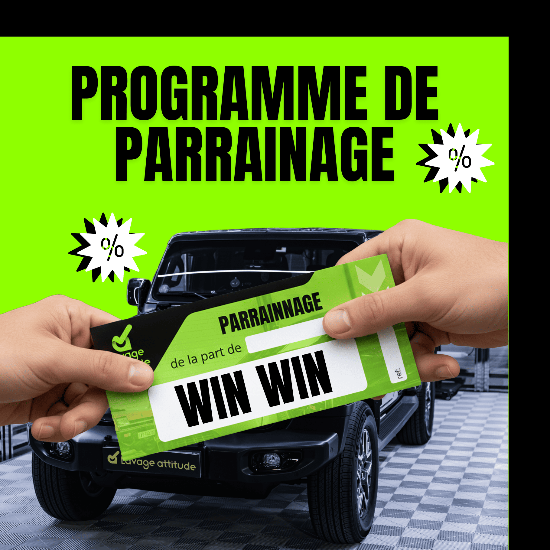 Visuel de presentation du programme de parrainage Lavage Attitude