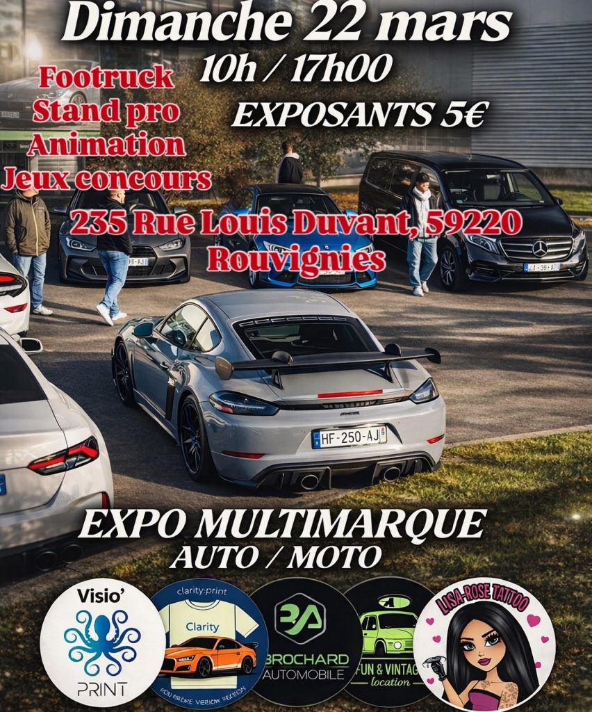 Affiche d'un rasso automobile chez Lavage Attitude le 22 amrs