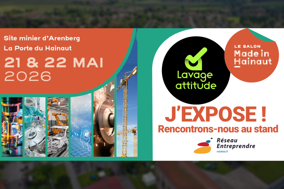 visuel d'exposition au salon made in hainaut - lavage attitude