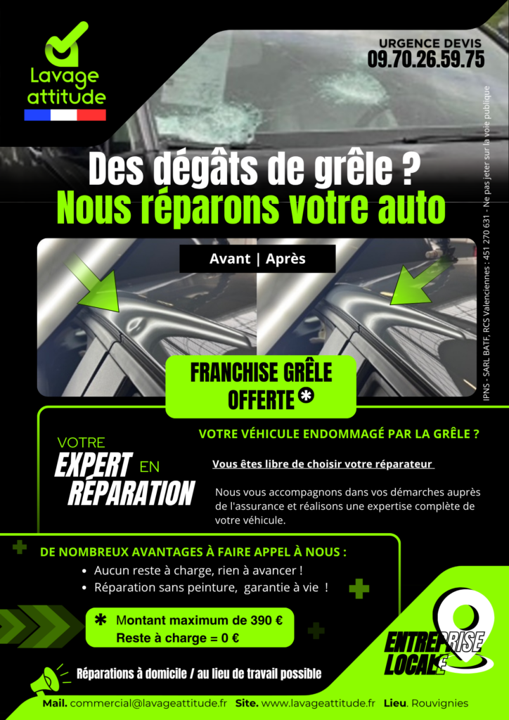 Flyer prestation de réparation d'impact de grêle - Lavage Attitude (1)